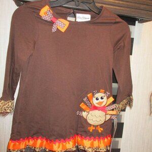 Rare Editions Thanksgiving Party Dress 6  Darling Turkey